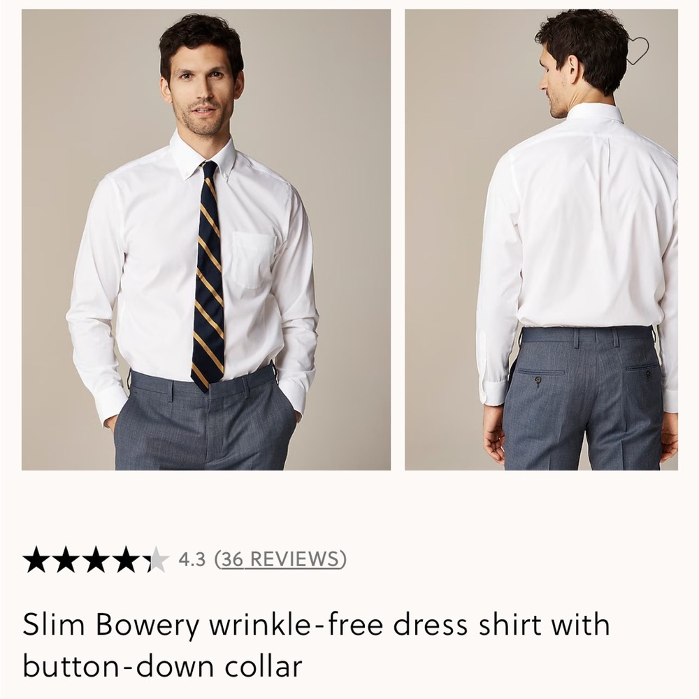 Men’s J Crew Bowery Wrinkle-Free Dress Shirt / Brand New